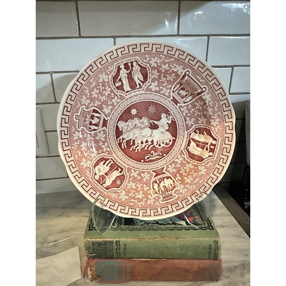Spode Archive Collection Red 10.5 Inch Plate Greek Red Chinosorie